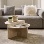 ريفولي طاولة قهوة ترافرتين بيج وودي