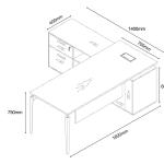 نيو ميامي مكتب 160 سم ابيض وودي