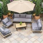 صوفيلا طقم جلسة حدائق 5 قطع رمادي وودي