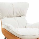 زوري كنب فردي جلد برتقالي مودرن وودي