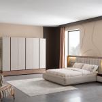 لوجانو غرفة نوم 180 × 200 كريمي 7 قطع وودي