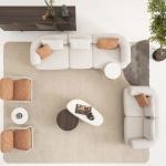 سان فيتو كنب 3 مقاعد كريمي 226 سم وودي