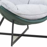 زوري كنب فردي جلد أخضر مودرن وودي