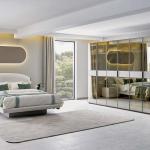 كشمير طقم غرفة نوم راقي كريمي 180×200 سم 7 قطع وودي