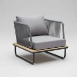 صوفيلا طقم جلسة حدائق 5 قطع رمادي وودي