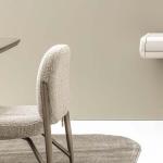 مونجي كرسي قماش بيج وودي