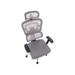 كرسي مكتب مريح شبكي رمادي بمسند ظهر قابل للتعديل وودي