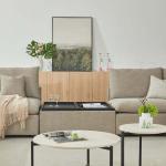 هزال طقم كنب زاوية بني وودي