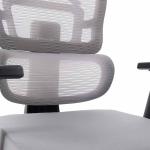 كرسي مكتب مريح شبكي رمادي بمسند ظهر قابل للتعديل وودي