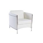 زها كنب مكتبي جلد فردي أبيض وودي