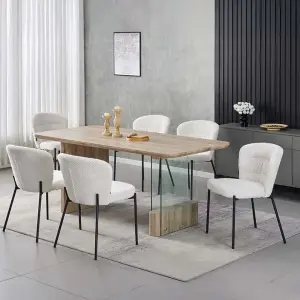 جنان طاولة طعام خشبي بدون كراسي وودي - 8-أشخاص