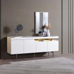 فورزا كونسول مع مرآة 4 أبواب أبيض وودي