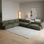 انجيلو كنب زاوية مودرن أخضر وودي