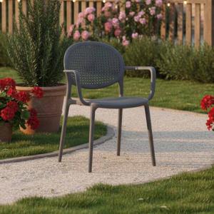 أيرلاين كرسي حدائق ومقاهي وودي - رمادي