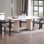 فورزا طاولة طعام خشبيه بيضاء بدون كراسي وودي