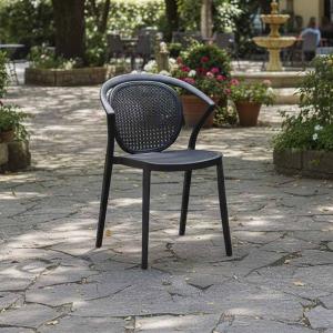 كاما كرسي حدائق ومقاهي وودي - أسود