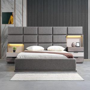 هيبي طقم غرفة نوم رمادي 180×200 سم 6 قطع وودي