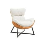 زوري كنب فردي جلد برتقالي مودرن وودي