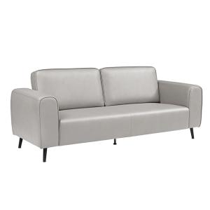 ليفيا كنب مكتبي ثلاثي جلد رصاصي وودي