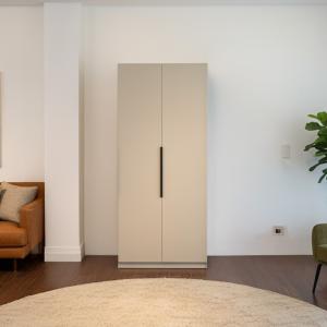 أروبا دولاب 2 باب خشبي 100 سم بأدراج ووحدة تعليق وودي