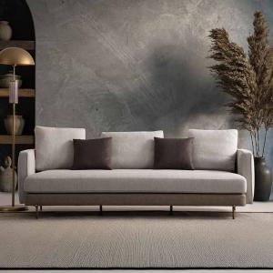 برادا كنب ثلاثي كريمي 240 سم وودي