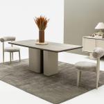 نيو سوهو كرسي قماش بيج وودي