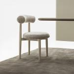 نيو سوهو كرسي قماش بيج وودي