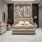 برادا طقم غرفة نوم بيج 180×200 سم 7 قطع وودي