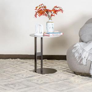 جلوري طاولة خدمة بسطح بورسلان رمادي وودي