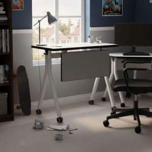 ترافو مكتب بعجلات رمادي وودي - 140, 60