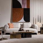 سان فيتو كنب 3 مقاعد كريمي 226 سم وودي