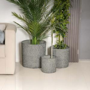 اناء نباتات فخاري 3 قطع وودي