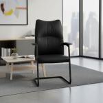 ألفا كرسي زائر جلد أسود وودي