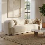 ليكسا كنب قماش كتان بيج 4 مقاعد عرض 270 سم وودي