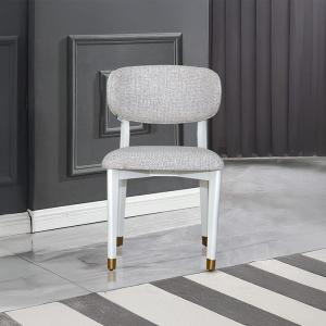 أكورسا كرسي كريمي قماش وودي