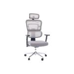 كرسي مكتب مريح شبكي رمادي بمسند ظهر قابل للتعديل وودي