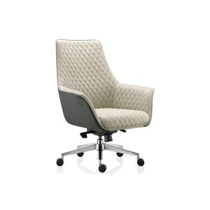 كلاسي كرسي مكتبي بيج بمسند ظهر متوسط وودي