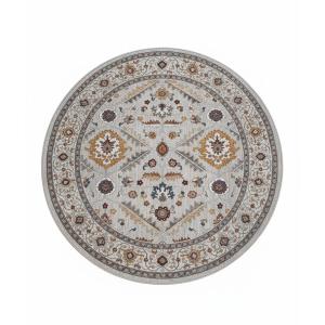 جونا سجاد بلجيكي دائري رمادي بنقوش وزخارف أنيقة - 200×200