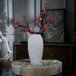 فازة زهور سيراميك فخمة وكبيرة لون رصاصي وودي