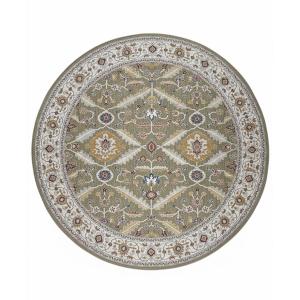 جونا سجاد بلجيكي دائري أخضر بنقوش وزخارف أنيقة