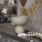 طبق سيراميك صغير لون بيج وودي