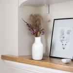 فازة زهور بوهيمي معتق ابيض وودي