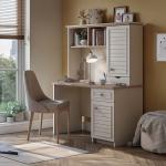 بولو مكتب مع رف أبيض وودي