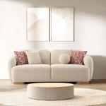 أرت كنبة سرير 3 مقاعد كريمي 228 سم وودي