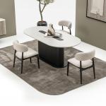 بيليز كرسي قماش بيج وودي