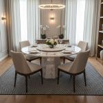 مارفيلا طاولة طعام رخام صناعي بدون كراسي وودي