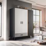 تريند دولاب ملابس 3 أبواب أسود-أبيض وودي