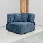 فيولا مقعد زاوية فردي أزرق وودي