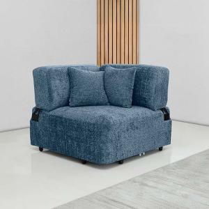 فيولا مقعد زاوية فردي أزرق وودي