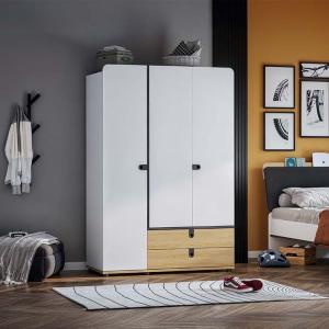 سولد دولاب ملابس 3 أبواب خشبي-أبيض وودي